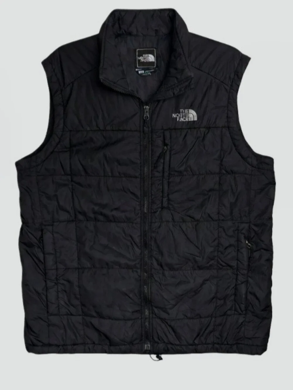The North Face Black Quilted Mens Large Full Zip Insulated Vest.